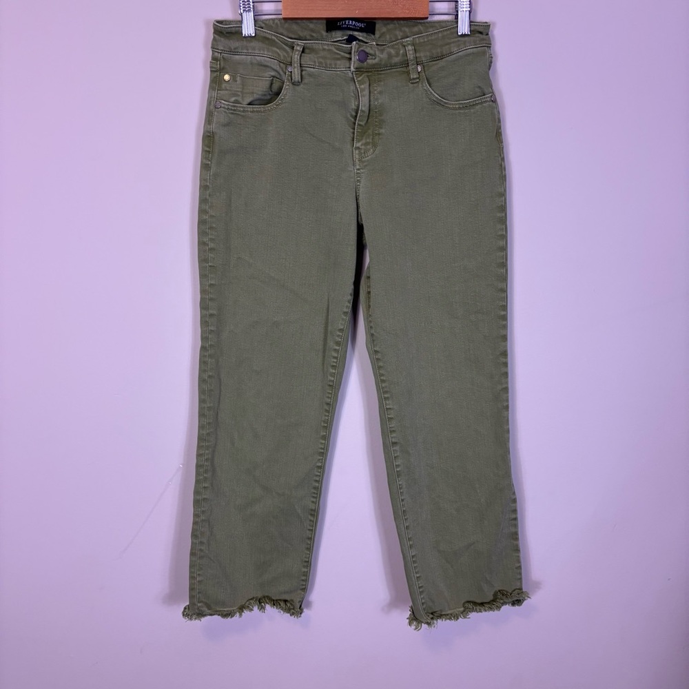 Liverpool Sage Green‎ Ankle Raw Hem Women’s Jeans 30
